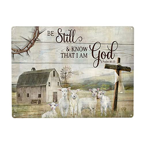 Blechschild mit Aufschrift "Be Still and Know That I am God", Wanddekoration, lustige Dekoration für Zuhause, Küche, Bar, Zimmer, Garage, Vintage-Poster, Plakat, 15,2 x 20,3 cm von Homeoanimal