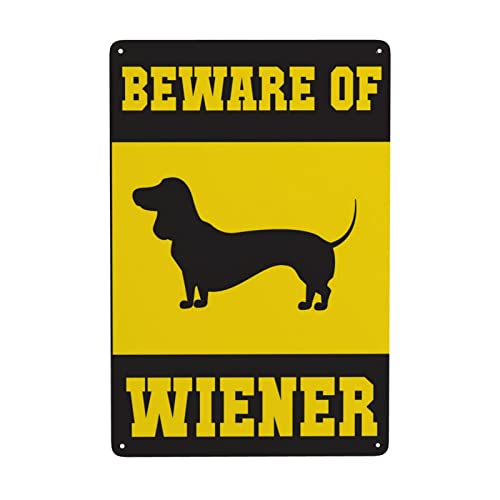 Blechschild mit Aufschrift "Beware of Dachshund", Vintage-Stil, Metallposter, Wanddekoration für Zuhause, Küche, Garage, Bar, Pub, Kunstdekoration, Wandposter, Geschenk, 20,3 x 30,5 cm von Homeoanimal