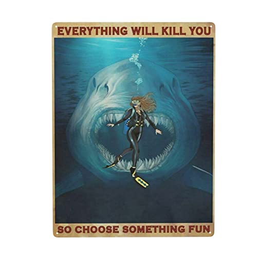 Blechschild mit Aufschrift "Everything Will Kill You So Choose Something", Vintage-Schild, Metallposter, Wanddekoration für Zuhause, Küche, Garage, Bar, Pub, Kunst, Dekor, Wandposter, Geschenk, 20,3 x von Homeoanimal