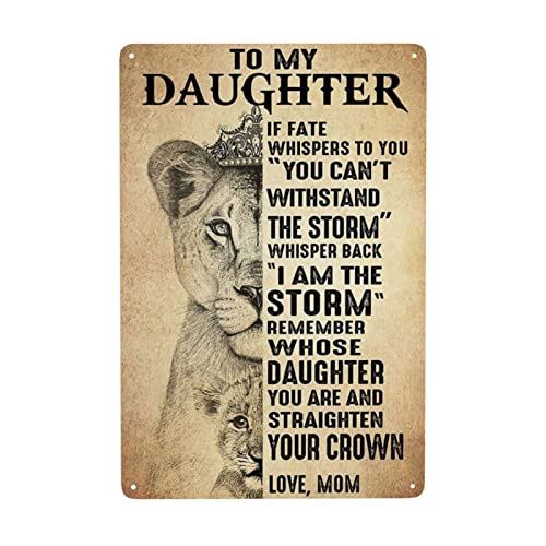 Blechschild mit Aufschrift "To My Daughter", Vintage-Schild, Metall-Poster, Wanddekoration für Zuhause, Küche, Garage, Bar, Pub, Kunst, Dekor, Wandposter, Geschenk, 15,2 x 20,3 cm von Homeoanimal