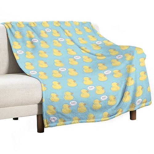 Homeoanimal Überwurfdecke mit gelben Enten, 180 x 200 cm, leichte Flanelldecke, gemütliche Mikrofaser-Decken für Couch, Sofa, Schlafzimmer, dekorativ von Homeoanimal