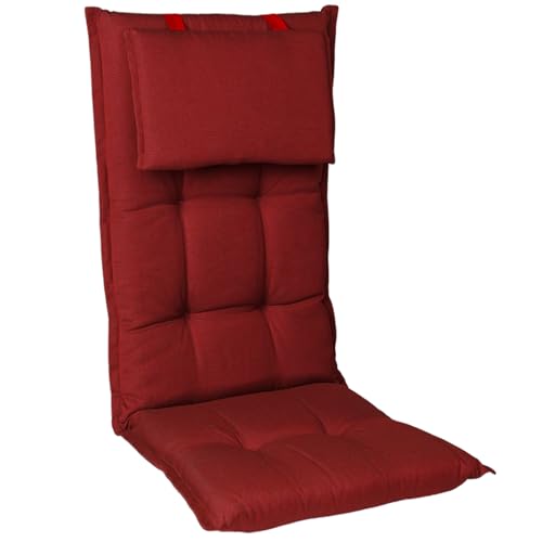 Homeoutfit24 Gartenstuhlauflagen Hochlehner – 4er Set – Extra Dick 8 cm – Mit Kopfpolster – Oeko-TEX – UV-beständig – Rot – Made in EU – Outdoor Auflagen für Gartenstühle Homeoutfit24 Gartenstuhlauflagen Hochlehner – 4er Set – Extra Dick 8 cm – Mit Kopfpolster – Oeko-TEX – UV-beständig – Rot – Made in EU – Outdoor Auflagen für Gartenstühle von Homeoutfit24
