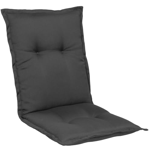 Homeoutfit24 Gartenstuhlauflagen Niedriglehner - 2er Set– Extra Dick 8 cm – Oeko-TEX – UV-beständig – Anthrazit – Made in EU – Outdoor Auflagen für Gartenstühle von Homeoutfit24