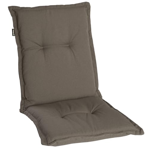 Homeoutfit24 Gartenstuhlauflagen Niedriglehner - 2er Set– Extra Dick 8 cm – Oeko-TEX – UV-beständig – Taupe – Made in EU – Outdoor Auflagen für Gartenstühle von Homeoutfit24