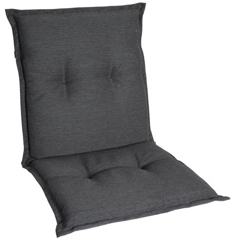 Homeoutfit24 Gartenstuhlauflagen Niedriglehner – 2er Set – Komfort-Polster 6,5 cm – Oeko-TEX Zertifiziert – pflegeleicht – Anthrazit – Made in EU von Homeoutfit24
