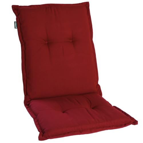 Homeoutfit24 Gartenstuhlauflagen Niedriglehner - 6er Set– Extra Dick 8 cm – Oeko-TEX – UV-beständig – Rot – Made in EU – Outdoor Auflagen für Gartenstühle von Homeoutfit24