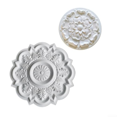 1 x Deckenmedaillon, PU-dekorative Deckenleuchte, Medaillon, Kronleuchter, Medaillon, Deckenleuchte, Abdeckplatte für Vordächer, Kronleuchter-Fans (24 cm) von Homeponnew