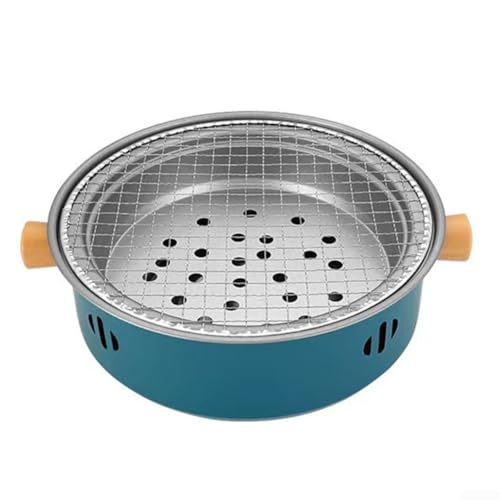 12 6 Zoll kompakter Holzkohlegrill mit stabiler Konstruktion und abnehmbaren Komponenten, entworfen für bequemes Kochen im Freien und einfachen Transport (blau) von Homeponnew