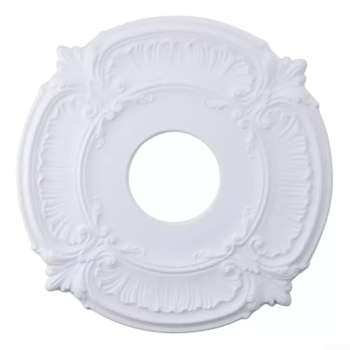 12 Inch Round PU Decorative Ceiling Fan Medallion, European Carving Design, Easy Installation 12 Inch Round PU Decorative Ceiling Fan Medallion, European Carving Design, Easy Installation von Homeponnew