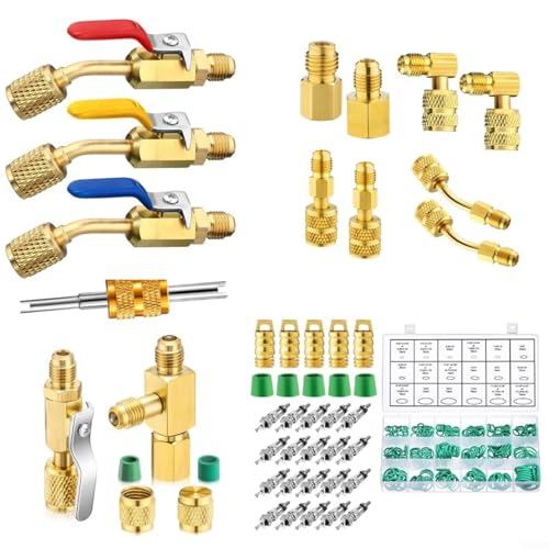 12 tlg Klimaanlage Service Werkzeug Set Kugelhahn Kupplung R410A R134A Kompatibel mit Mini Split Adaptern Core Removal Tool HVAC System von Homeponnew
