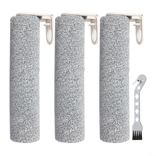 2 Samt-Walzenbürsten für Mamibot für Flomo I Plus für Atvel F16, inklusive Reinigungsbürste, Fusselhaarentfernung, Ersatzteile, kinderfreundliche Möbelkleidung (3 Stück) von Homeponnew