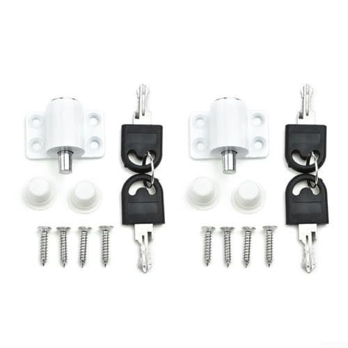 2-teiliges Schiebetürschnäpper-Set mit Schlüsseln für erhöhte Sicherheit und einfache Installation (schwarz) von Homeponnew