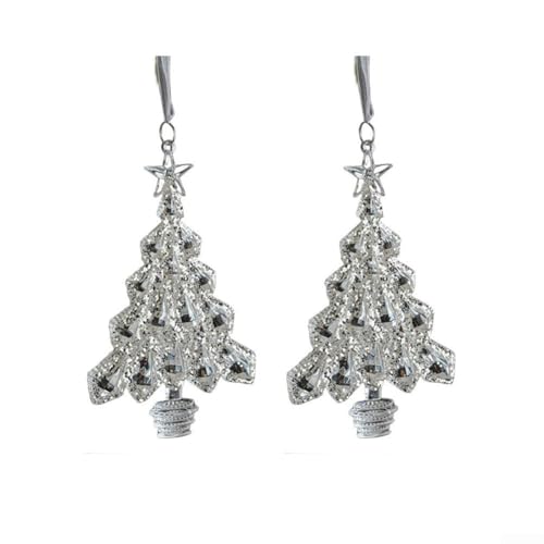 2 x Weihnachtsschmuck für Baumschmuck, hängende Acryl-Stern, Baum und Engel, hängende Ornamente für Wunderland-Dekorationen (B) von Homeponnew