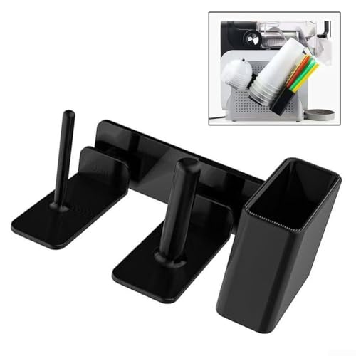 3-in-1-Aufbewahrungsbox für Slushie-Maschinen-Zubehör, kompatibel mit FS301 und FS300 Modellen, Becherdeckel, Strohhalm-Organizer, Schnellverschluss (schwarz) von Homeponnew