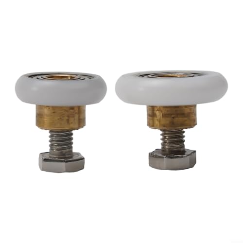4 x Schiebetürrollen für Duschraum mit Nylonrädern und Messingkern, kompatibel mit Glas, 4 x 8 mm Dicke, kommt mit Schrauben für einfachen Austausch (25 mm) von Homeponnew