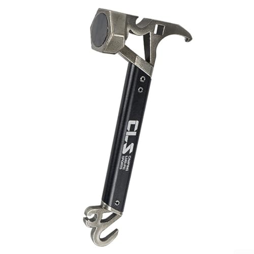 All in One Camping Hammer Nagelzieher Flaschenöffner Perfekter Begleiter für Outdoor (Grau) von Homeponnew
