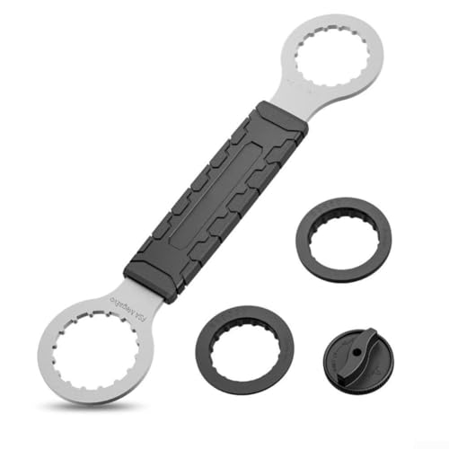 Fahrrad-Tretlager-Werkzeug-Set für Installation Demontage Reparatur Radfahren Wartung mit Kurbelarmabdeckung Schraubenschlüssel 16 Schlitz Multi-kompatibel verchromter Stahl (für Hollowtech lI) von Homeponnew