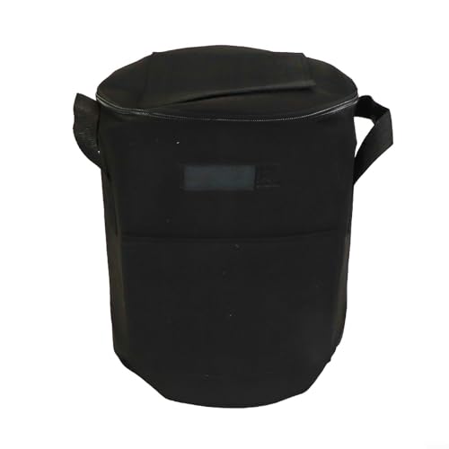 Faltbarer Gartensack, harter Boden, 1,8 l, grüner Mülleimer für Camping, Blätter, wiederverwendbare Gartenabfallsäcke für Terrasse, Rasen (schwarz) von Homeponnew