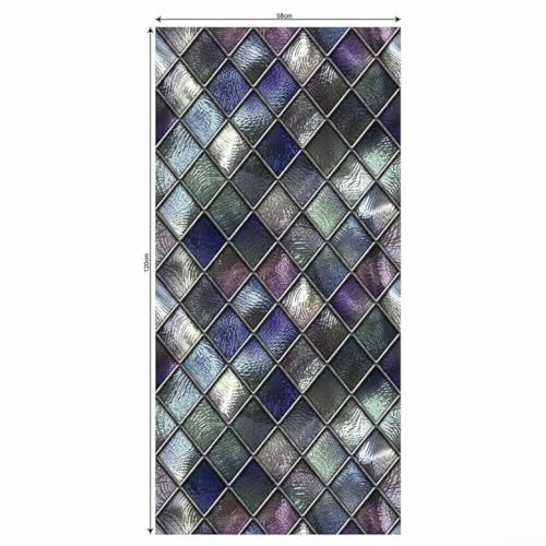 Fensterfolie mit schönem Mosaik-Design, einfach anzubringen und zu entfernen, 120 x 58 cm von Homeponnew