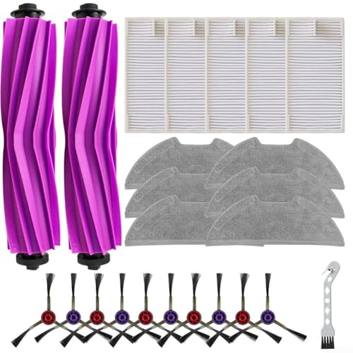 Für Eureka E20 Plus Staubsauger Zubehör Hauptbürste, 4 Seitenbürsten, 4 Filter, Wischtuch für effektive Reinigung (B) von Homeponnew