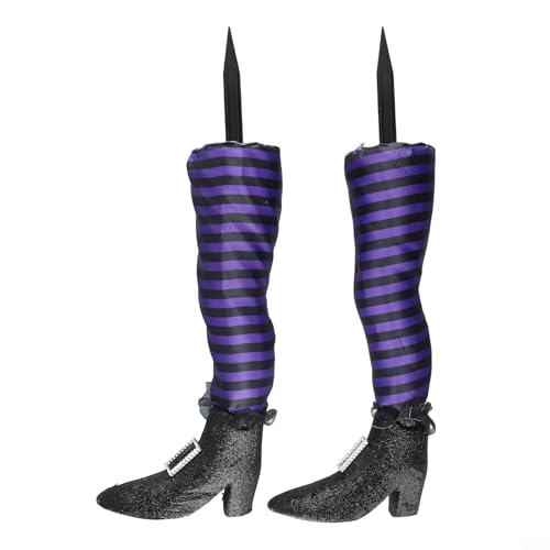 Halloween-Hexenbeine, Prothese, Party-Dekoration, Requisiten für Hof und Außenbereich, weicher Stoff und Schaumstoff-Konstruktion, wiederverwendbar und leicht, Violett, 2 Stück von Homeponnew