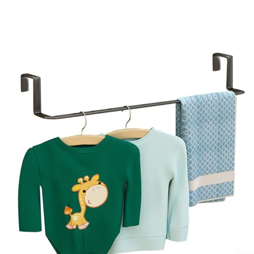 Handtuchhalter aus Metall, zum Aufhängen, für Badezimmer, Waschküche, Mehrzweck-Trocken-Organizer (schwarz, groß) von Homeponnew