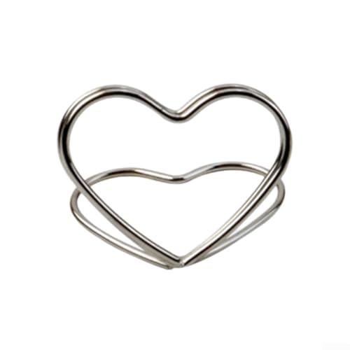 Hochzeitskartenhalter Präsentationsständer Set mit 15 herzförmigen Tischnummern-Clips (Silber) von Homeponnew