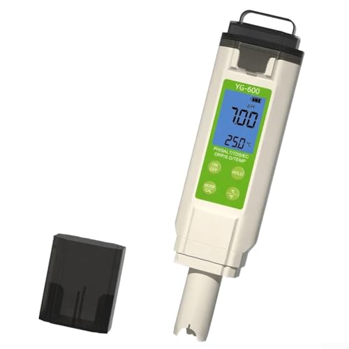 Homeponnew 7-in-1 Digitaler Pool und Aquarium Wasserqualitätstester mit pH-Wert, für SG, Salzgehalt, ORP, Temperaturmessung für Süß- und Salzwasserüberwachung von Homeponnew