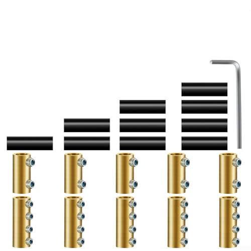 Homeponnew Drahtverbinder-Set, 60 A, 80 A, Messing-Klemmblöcke mit Schrumpfschlauch und Schraubenschlüssel für 1–16 mm² industrielle und elektrische Verkabelung, 10 Sets von Homeponnew