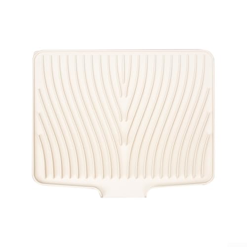Küchenspüle Silikon Abtropfmatte Abflusspad für Geschirr und Gläser Effizientes Wasserablauf-Design (Beige) von Homeponnew
