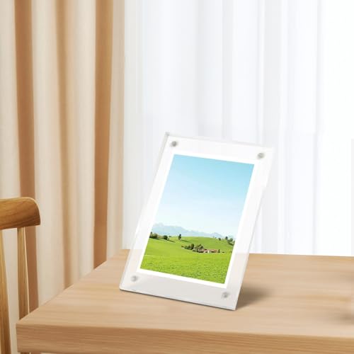 Magnetischer Acryl-Bilderrahmen, stabil und transparent, für Zuhause oder Büro (10 x 15 cm) von Homeponnew