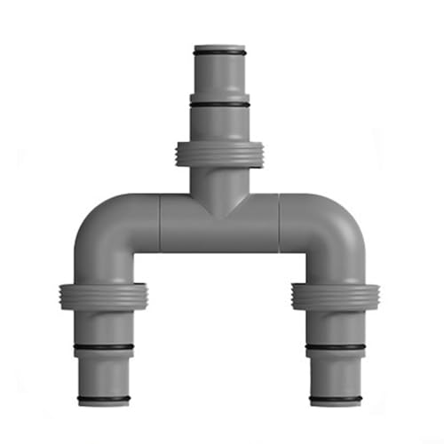 Poolschlauchverbinder 38 mm 32 mm T-Form Schwimmbad-Schlauchadapter mit Edelstahl-Klemmen für Filtersystem Wasserausrüstung (C) von Homeponnew