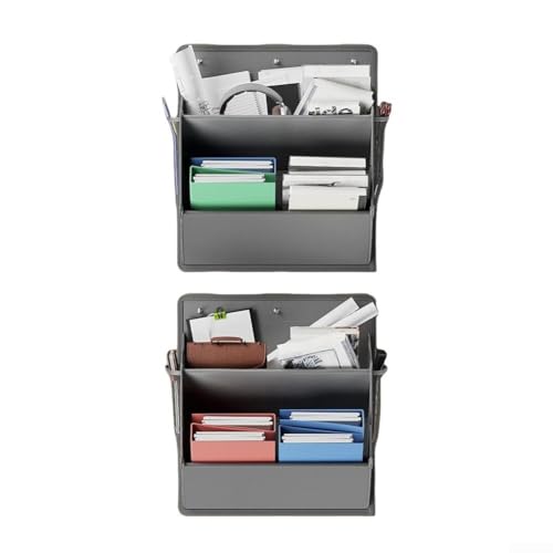 Set mit 2 Wohnmobil-Schuhregalen mit Wandhalterung, großes tiefes Taschendesign, ideal für Wohnmobile, elastische Bänder und stabiler Rahmen für zuverlässige Aufbewahrung (grau) von Homeponnew