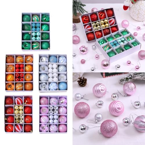 Set mit 26 Weihnachtskugeln für Weihnachtsbaumdekoration und zum Aufhängen zu Hause, bruchsichere Kugeln, um festliche Anlässe aufzuhellen (grau) von Homeponnew