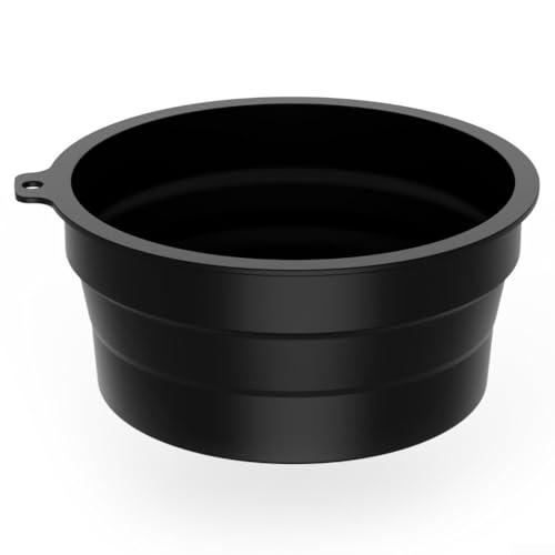 Silikon-Eisschale mit integrierter Eiswürfelform für Gesichtsbehandlung und Getränkekühlung, zusammenklappbar und tragbar für Aktivitäten zu Hause und im Freien (Schwarz) von Homeponnew