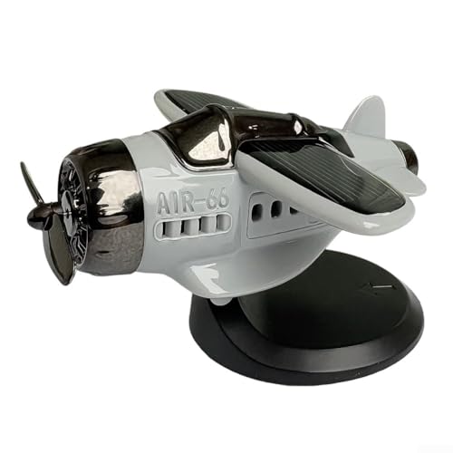 Solarenergie rotierender Propeller Kämpfer Ornament für Autos, licht-aktivierte Rotationsfunktion verbessert die Auto-Innendekoration (grau) von Homeponnew