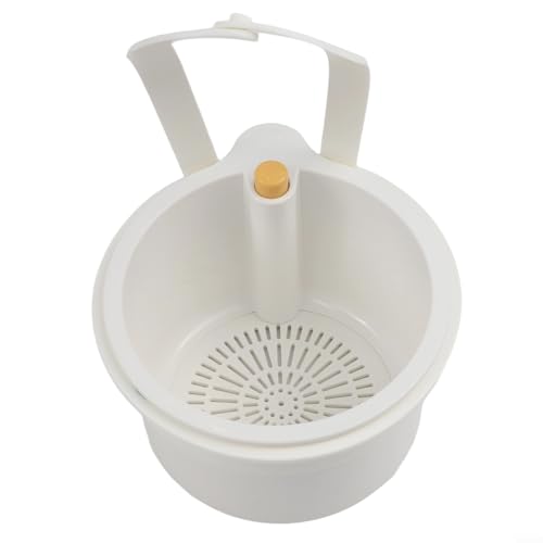 Spülbeckensieb mit Druckknopf, abnehmbarer Silikonkorb für Küchenspüle, Lebensmittel und Obst, Wandhalterung, platzsparendes Design (weiß) von Homeponnew
