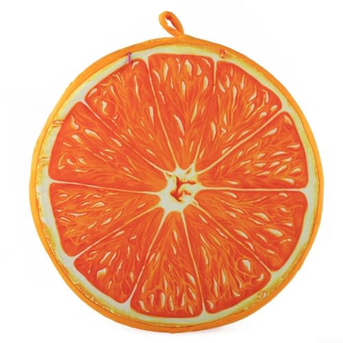 Süße Obstform Outdoor Kissen 40 cm runder Stuhlbezug zur Entspannung (Gelb-Orange) von Homeponnew