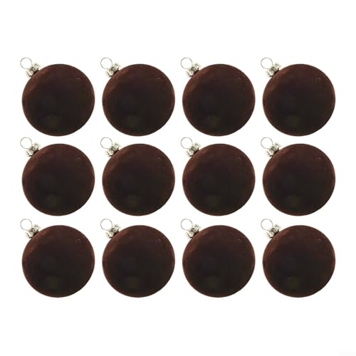 Velvet For Christmas Ornaments Set of 12 Elegant Decor for Tree and Home Holiday Display (Pure Coffee Color) von Homeponnew