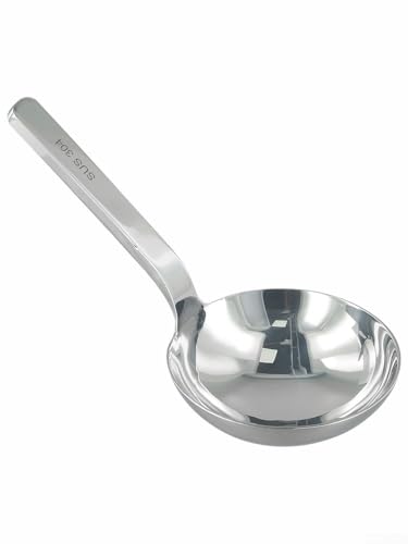 Verbesserter 304 Edelstahl-Servierlöffel mit großem Kopf, langer Griffoption, hitzebeständig, polierte Oberfläche für Küche und Esszimmer (klein) von Homeponnew