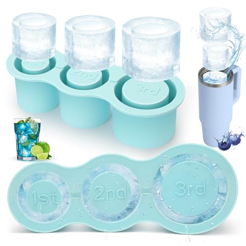 Silikon-Eiswürfelform für Stanley-Becher, Set mit 3 Zylinderformen mit Deckel Silikon-Eiswürfelform für Stanley-Becher, Set mit 3 Zylinderformen mit Deckel von Homequarry