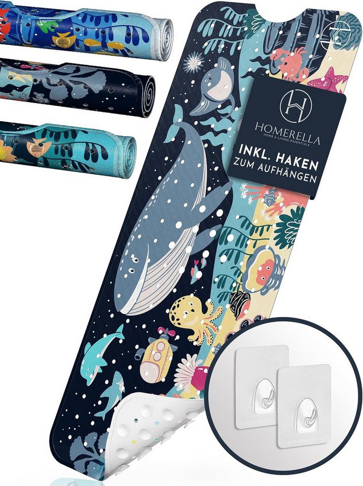 Homerella Badematte rutschfest Kinder - 100% BPA frei Inkl. 2 Haken zum Aufhängen 100x40cm, Antirutschmatte Badewanne Baby hautsensitiv & schimmelresistent, Badewannenmatte rutschfest & waschbar Homerella Badematte rutschfest Kinder - 100% BPA frei Inkl. 2 Haken zum Aufhängen 100x40cm, Antirutschmatte Badewanne Baby hautsensitiv & schimmelresistent, Badewannenmatte rutschfest & waschbar von Homerella