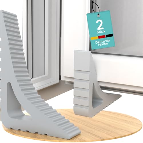 Fensterstopper [2er Set] – Fenster Offenhalter & Fensterkeil zum Lüften – Fensterfeststeller ohne Bohren, Gummi Fensterklammern & Balkontür Stopper – Perfekt als Fenster Stopp von Homery