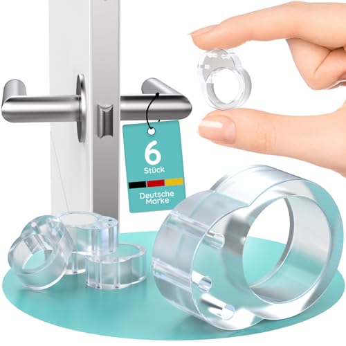 Türklinkenpuffer Transparent [6er Set] – Türstopper für Türklinke, Türgriff & Fensterklinke, Türgriff Schutz & Anschlagdämpfer, Wandschutz für Türklinken – Kein Bohren & Kleben (6) von Homery