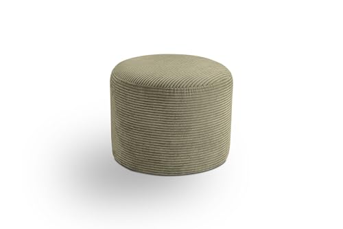 Homes & Jones Hocker Kolo – Runder Cord-Hocker mit weicher Polsterung – Stilvolle Sitzgelegenheit & Fußablage – Hochwertige Materialien & modernes Design von Homes & Jones