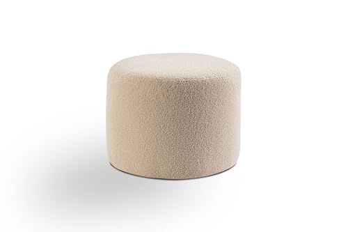 Homes & Jones Hocker Kolo – Runder Cord-Hocker mit weicher Polsterung – Stilvolle Sitzgelegenheit & Fußablage – Hochwertige Materialien & modernes Design von Homes & Jones