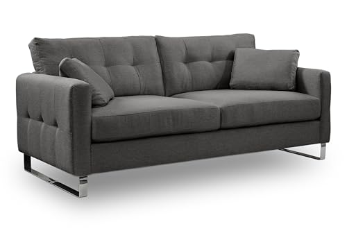 Homes & Jones Modernes 2,5-Sitzer Sofa Hera – Modernes 2,5-Sitzer Sofa mit Flachgewebe-Bezug – Komfortable Polsterung, verchromte Kufenfüße & FSC-Holzgestell – Elegantes Design Homes & Jones Modernes 2,5-Sitzer Sofa Hera – Modernes 2,5-Sitzer Sofa mit Flachgewebe-Bezug – Komfortable Polsterung, verchromte Kufenfüße & FSC-Holzgestell – Elegantes Design von Homes & Jones