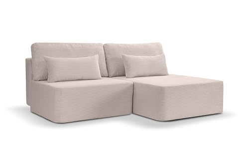 Homes & Jones Schlafsofa Amsterix – Bequemes Cord-Sofa mit Schlaffunktion (150 × 213 cm) – Komfortable Bonnell-Federung & nachhaltiges Massivholzgestell von Homes & Jones