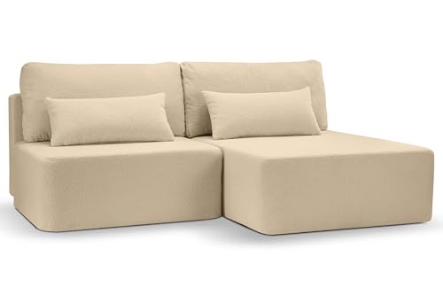 Homes & Jones Schlafsofa Amsterix – Bequemes Cord-Sofa mit Schlaffunktion (150 × 213 cm) – Komfortable Bonnell-Federung & nachhaltiges Massivholzgestell von Homes & Jones