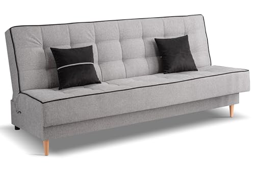 Homes & Jones Schlafsofa Bono – Stilvolles Sofa mit Schlaffunktion (118 × 199 cm) – Komfortable Bonnell-Federung & Holzfüße – Zeitloses Design von Homes & Jones